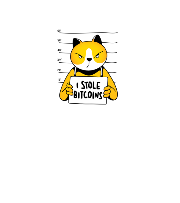 Pisică hoață Bitcoin model gri pe tricou