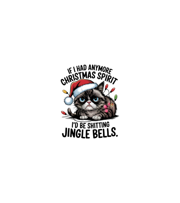 Christmas Spirit Grumpy Cat Alb model nisipiu pe tricou