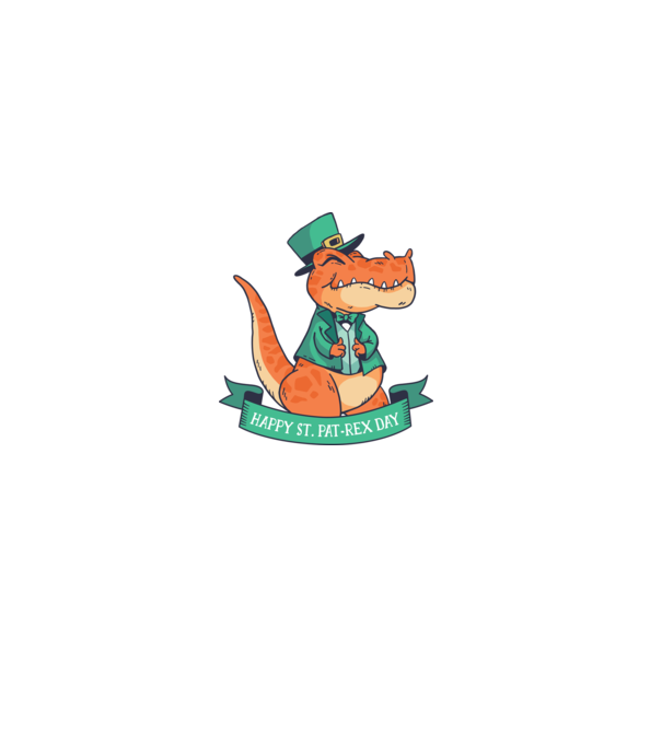 Dinozaur Sfântul Patrick model verde închis pe tricou