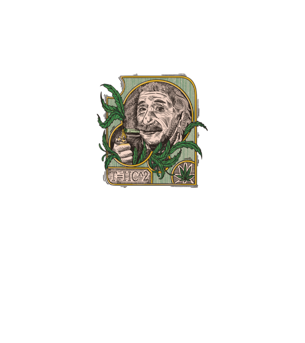 Einstein Marijuana THC model negru pe tricou