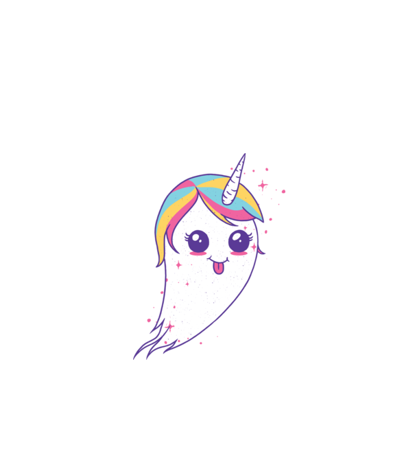 Unicorn Fantoma model alb pe tricou