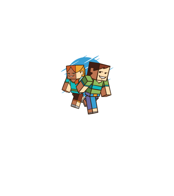 Caractere Minecraft model alb pe tricou