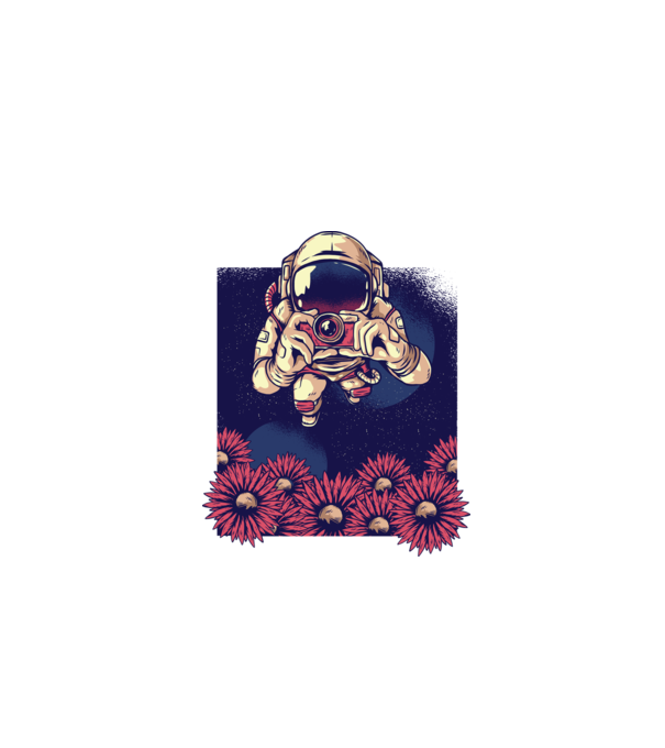 Astronaut Fotograf model negru pe tricou
