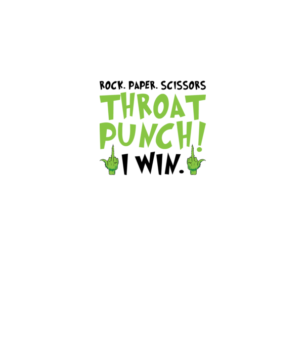 Rock paper scissors - Grinch model alb pe tricou