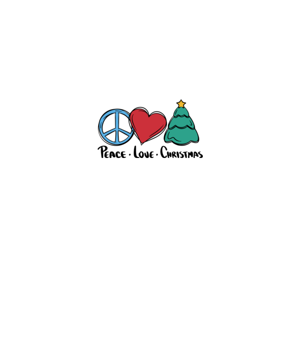 Peace Love Crăciun model alb pe tricou