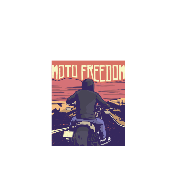 Libertate Motociclist model negru pe tricou