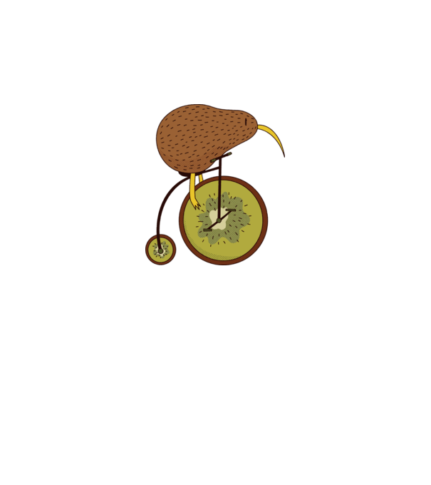 Bicicletă Kiwi model gri pe tricou