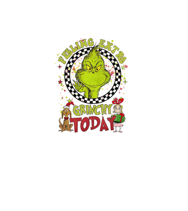 Feeling extra Grinchy today - Grinch model alb pe tricou