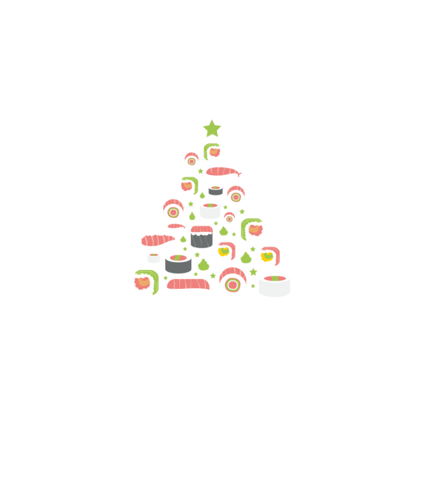 Pom de Crăciun Sushi model albastru închis pe tricou