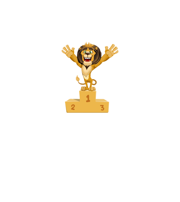 lion champion model alb pe tricou