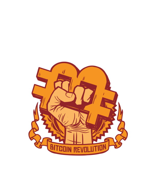 Bitcoin Revolution model alb pe tricou