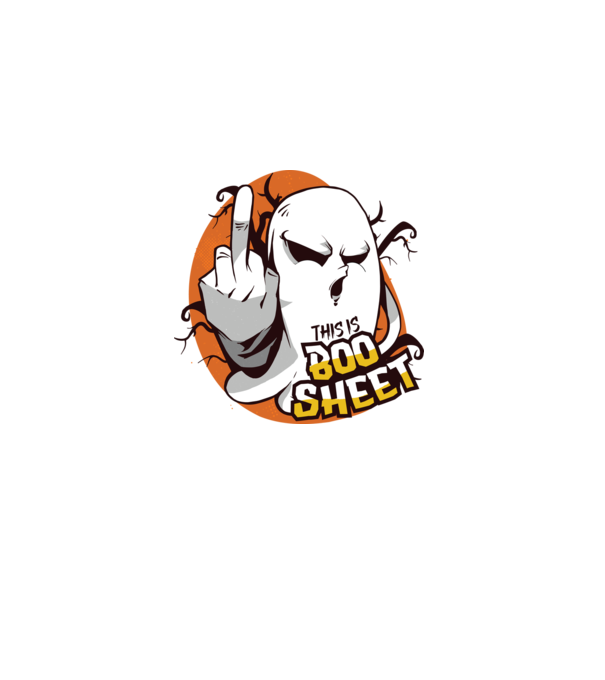 This is Boo Sheet Halloween model negru pe tricou