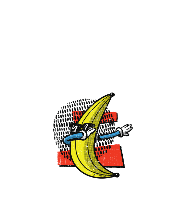 Banană DAB model alb pe tricou