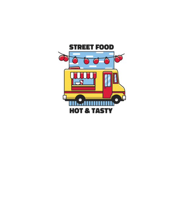 Foodtruck model gri pe tricou