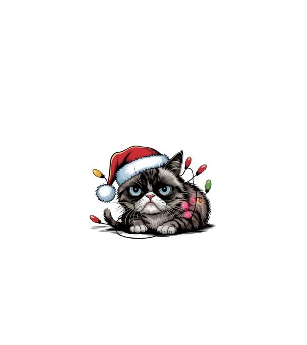 Christmas Spirit Grumpy Cat Negru model negru pe tricou