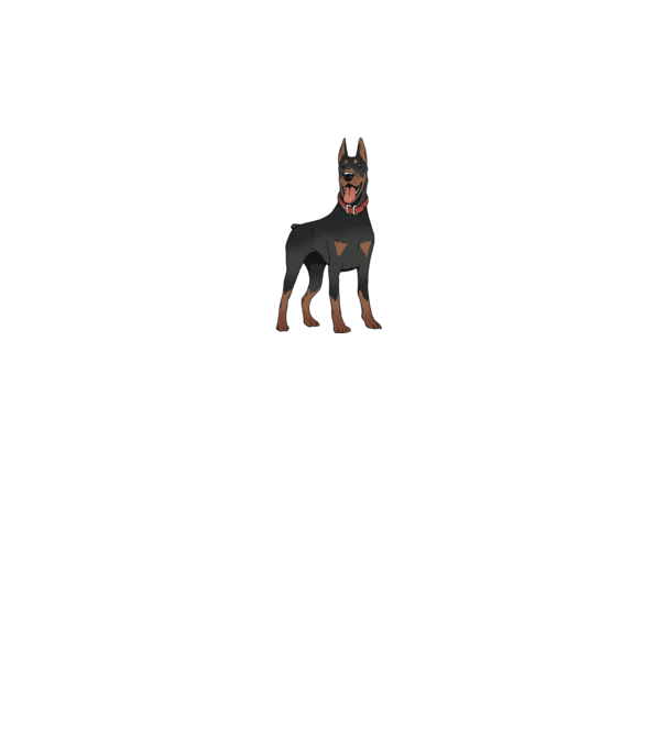 Tricou cu câine dobermann model alb pe tricou