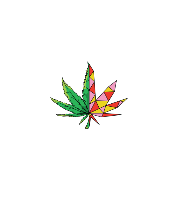 Frunză de marijuana model alb pe tricou