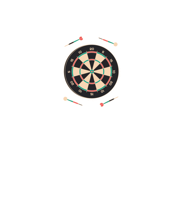 Tablă Darts model negru pe tricou