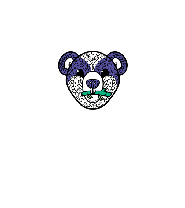 Mandala Panda model gri pe tricou