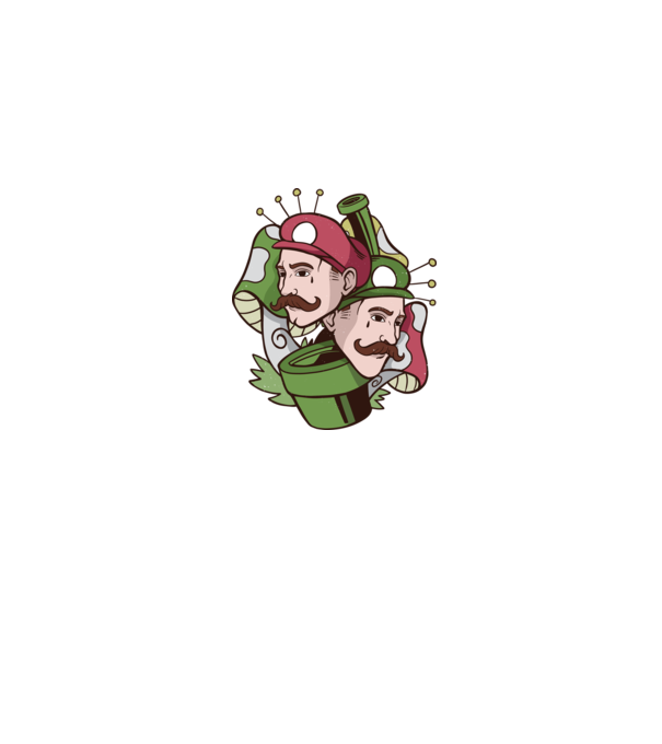 Mario și Luigi model gri pe tricou