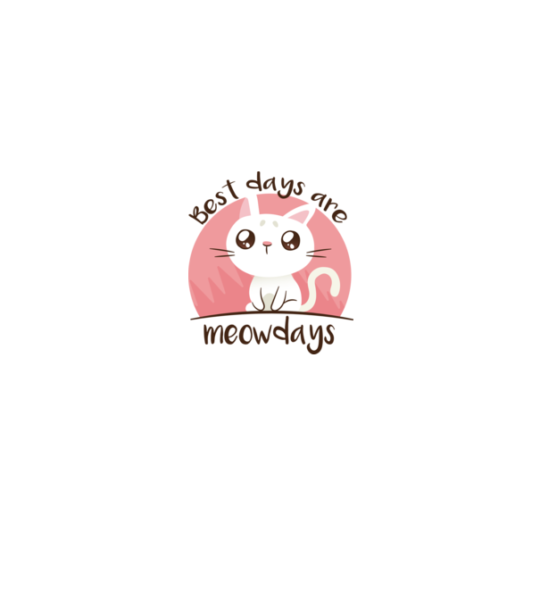 Best days are Meowdays model alb pe tricou