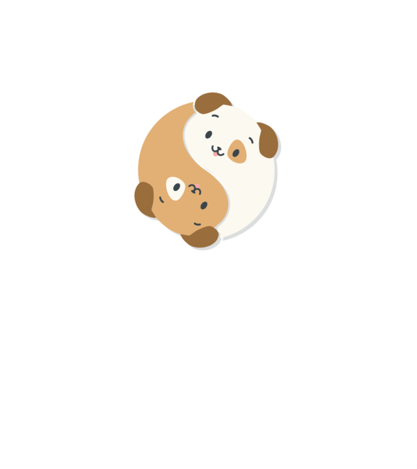 Câini Yin Yang model gri pe tricou