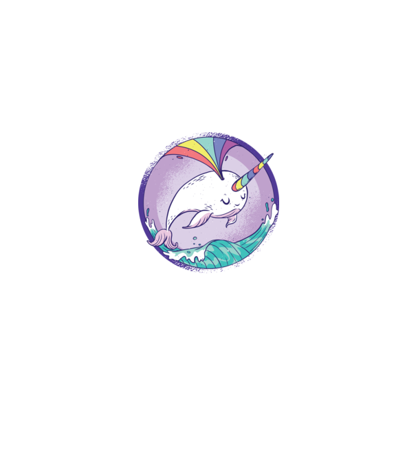 Unicorn drăguț Balenă - Narval model roz deschis pe tricou
