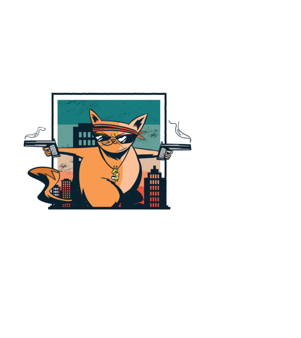 Pew Pew Pew Madafakas Pisică model alb pe tricou
