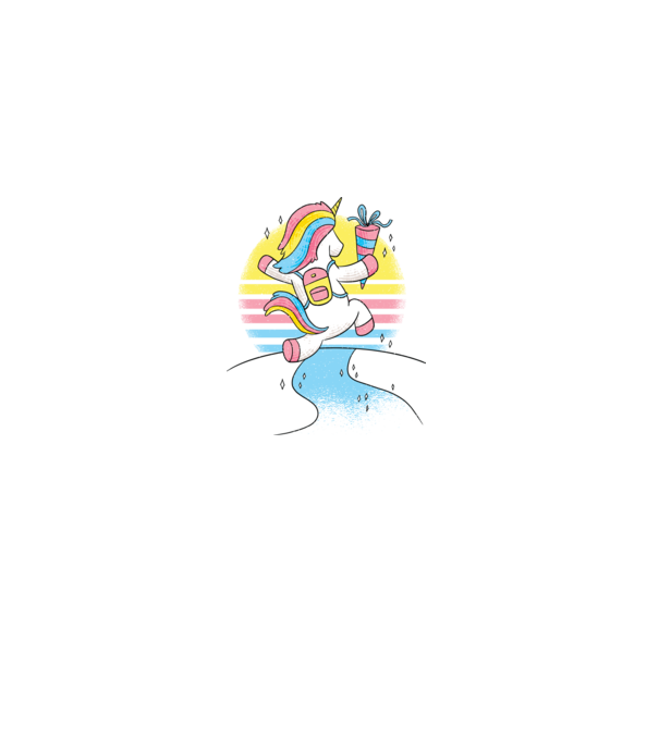 Unicorn școlar model alb pe tricou