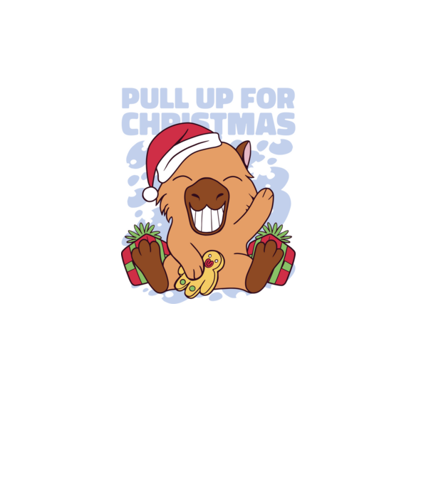 Pull up for christmas Capybara model alb pe tricou