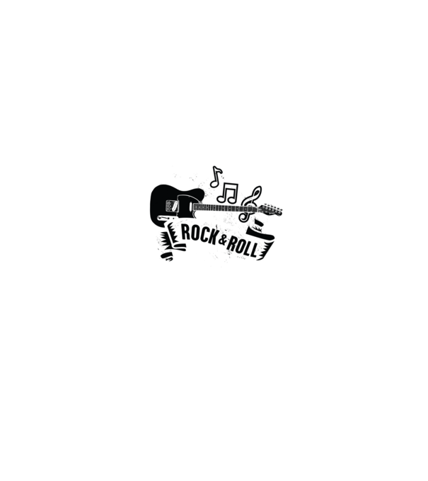 Rock & Roll chitară model negru pe tricou