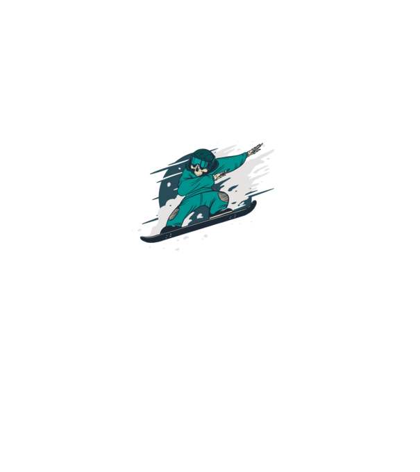 Schelet Snowboard DAB model albastru deschis pe tricou
