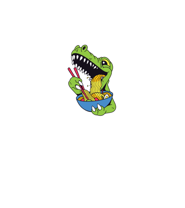 T-rex Ramen model negru pe tricou