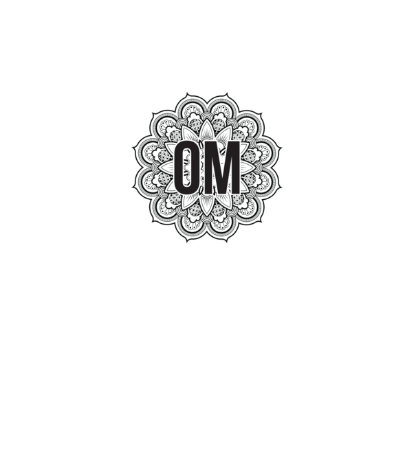 OM Mandala model alb pe tricou
