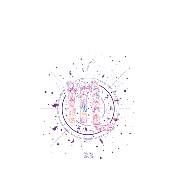 Scorpio Zodiac model alb pe tricou
