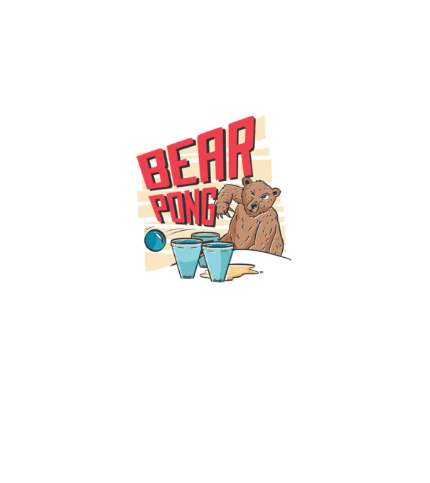 Bear Pong model negru pe tricou