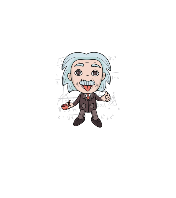 Caricatură Einstein model negru pe tricou