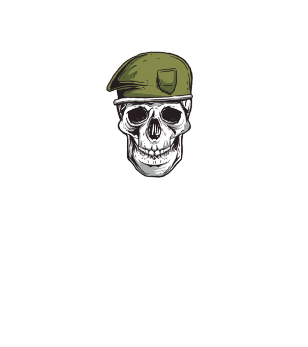 Craniu Soldat model negru pe tricou