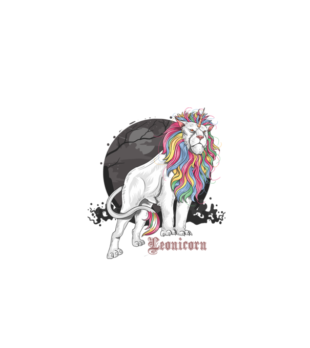 Leonicorn model negru pe tricou