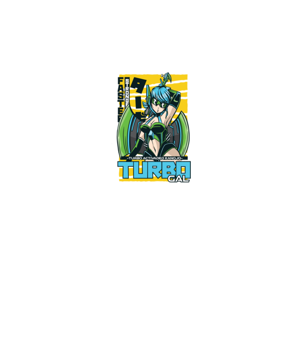 Turbo Gal Anime model alb pe tricou