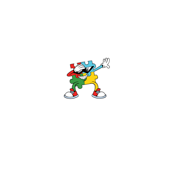 Autist DAB Puzzle model negru pe tricou
