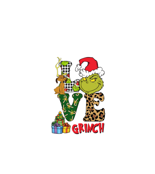 Love Grinch model negru pe tricou