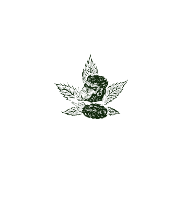 GORILĂ cannabis model alb pe tricou