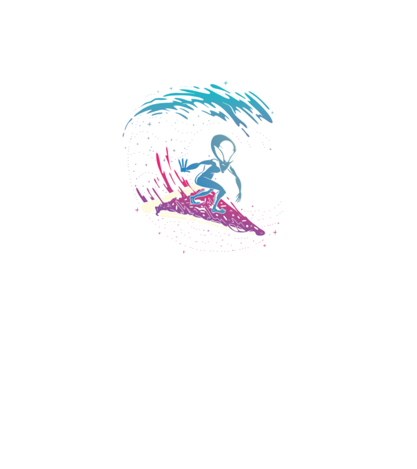 Alien Pizza Surf tricou amuzant model negru pe tricou