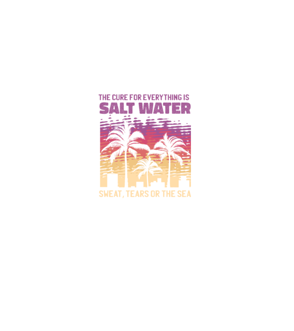 Retro Sunset - Apa sărată este leac pentru orice model negru pe tricou