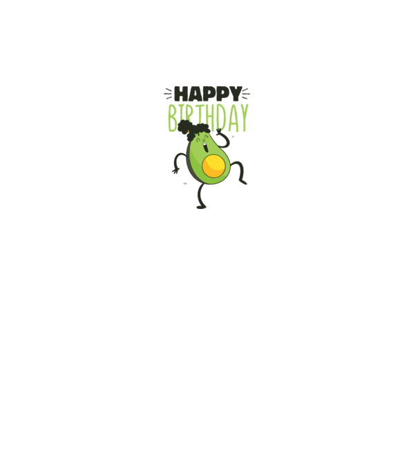 Avocado La mulți ani model alb pe tricou