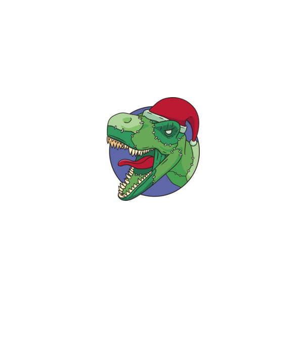 T-rex Santa model alb pe tricou