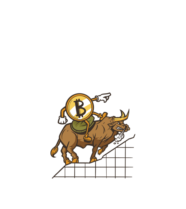 Taur Bitcoin model nisipiu pe tricou