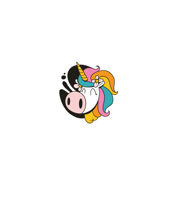 Unicorn drăguț model alb/roșu pe tricou
