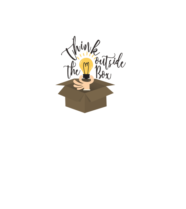 Think outside of the box model alb pe tricou